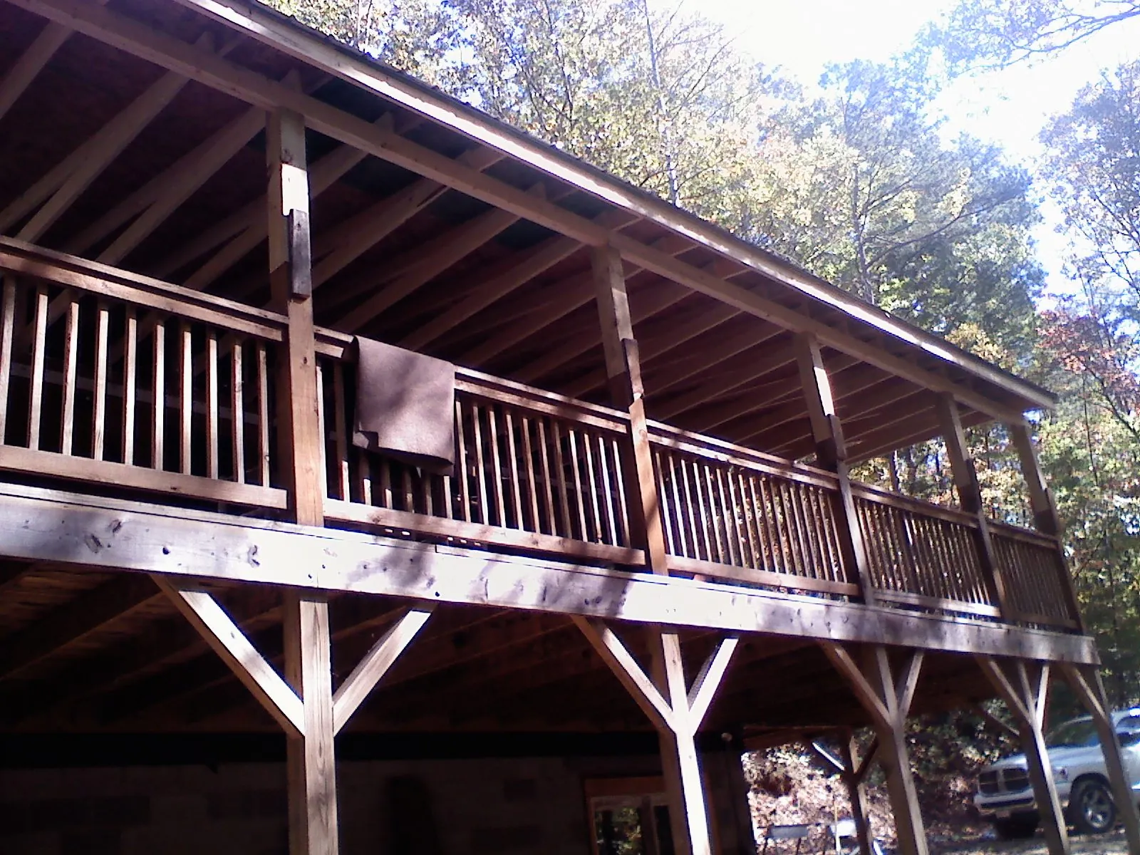 Timber framing under a new elevated porch and deck — Roof Leak Repair in Lawtell by Roofing Brothers